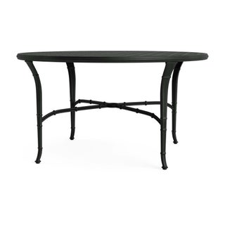 Brown Jordan Calcutta 54" Round Cast Top Dining Umbrella Table in Black Jade For Sale