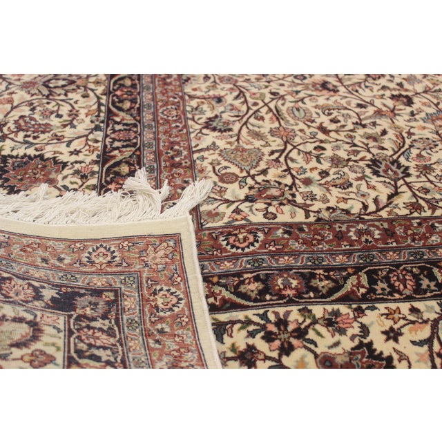Textile Shabby Chic Ivory Fine Handmade Rug 9.2x12 For Sale - Image 7 of 9