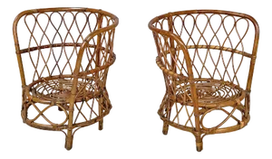 Set of Italian Modern Armchairs with Decorations, 1970s