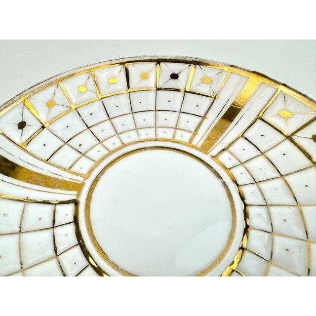 Gold Vintage Mid Century Art Deco German Hand Painted Dish For Sale - Image 8 of 11
