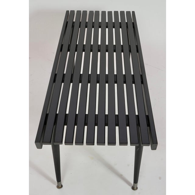Black 1960s Mid Century Modern Walnut Slatted Table/Bench in the Style of George Nelson For Sale - Image 8 of 9