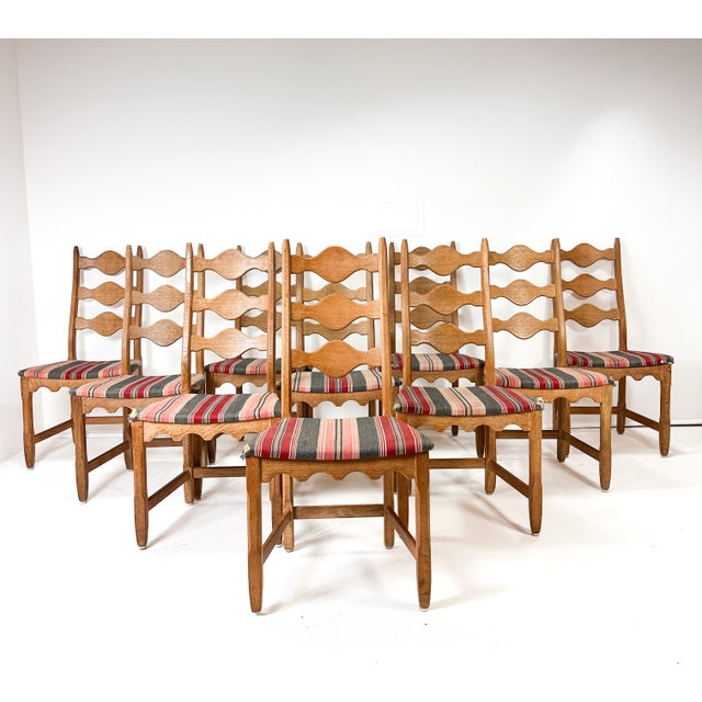 Set of Ten Dining Chairs by Henning Kjaernulf For Sale - Image 11 of 11