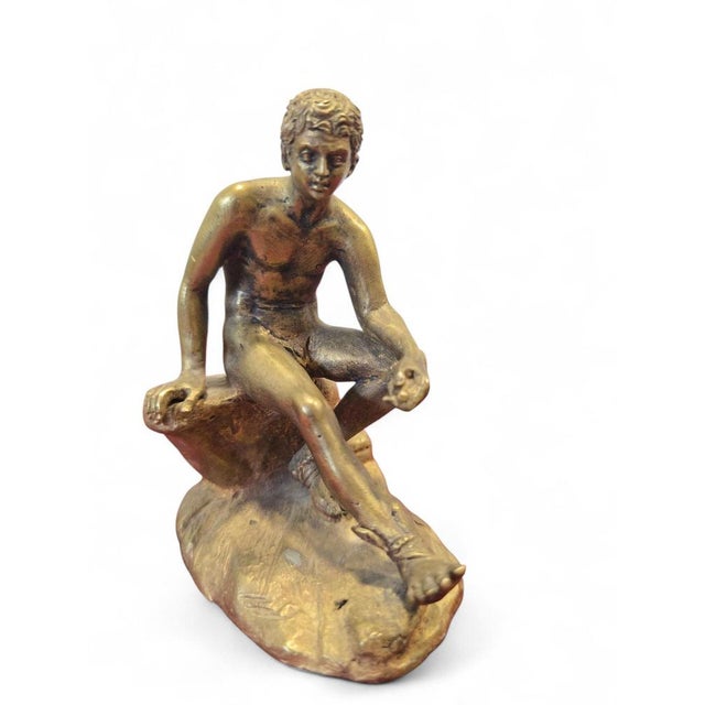 Metal 19th Century Grand Tour Bronze of Hermes Seated on a Rock For Sale - Image 7 of 9