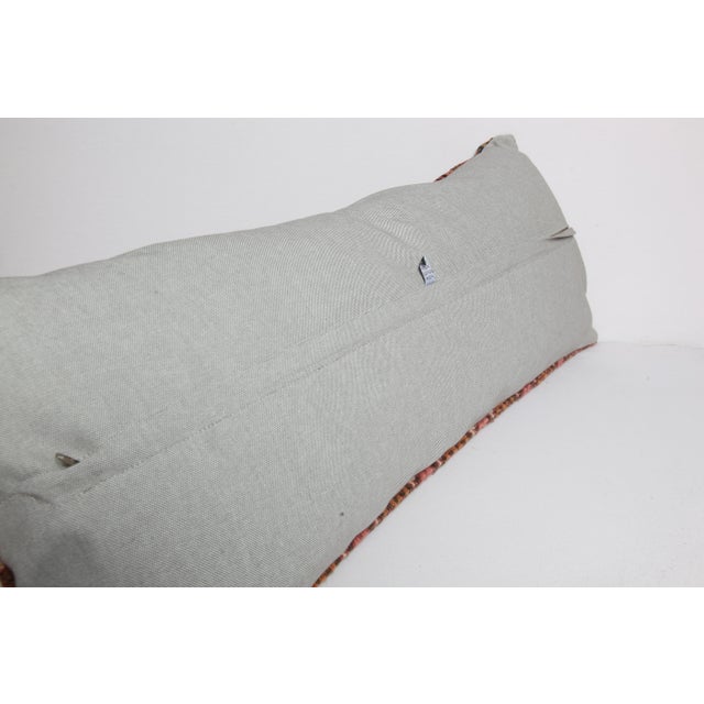 Decorative Lumbar Cushion – Vintage Rug Style Throw Pillow -16'' X 38'' For Sale - Image 12 of 12