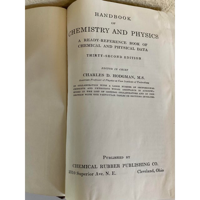 1950s 1950s CRC Handbook of Chemistry and Physics, 32nd Edition For Sale - Image 5 of 7