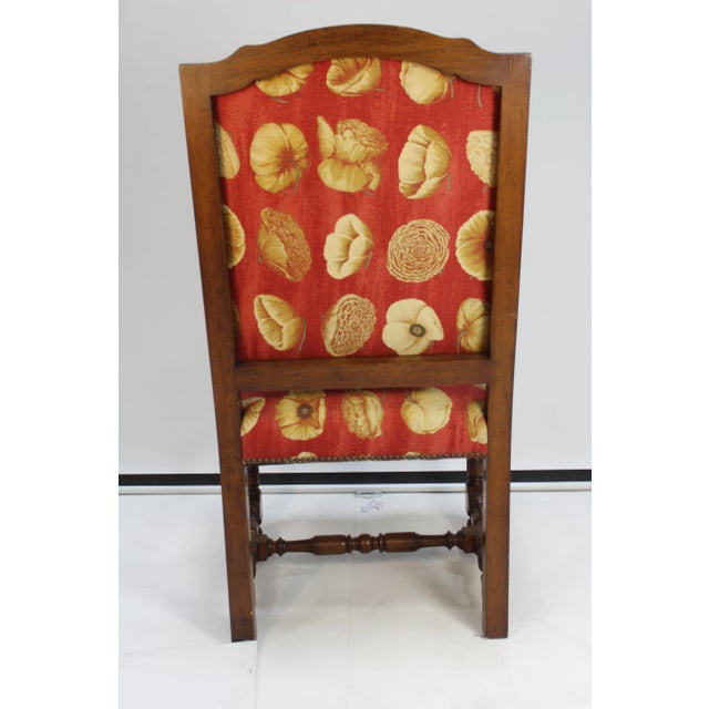 2010s 17th Century Style European Floral Fabric Dining Chairs - Set of 10 For Sale - Image 5 of 13