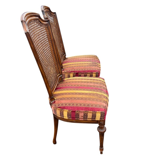 Wood Classic Vintage Dining Table and Four Cane-Back Chairs For Sale - Image 7 of 9