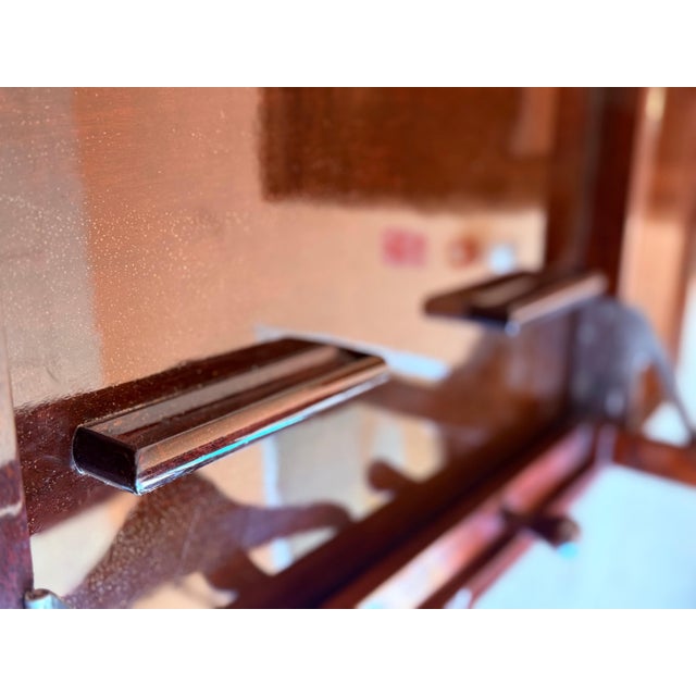 Mid Century Modern Italian Foldable Valet in Mahogany with Hanger For Sale - Image 9 of 18