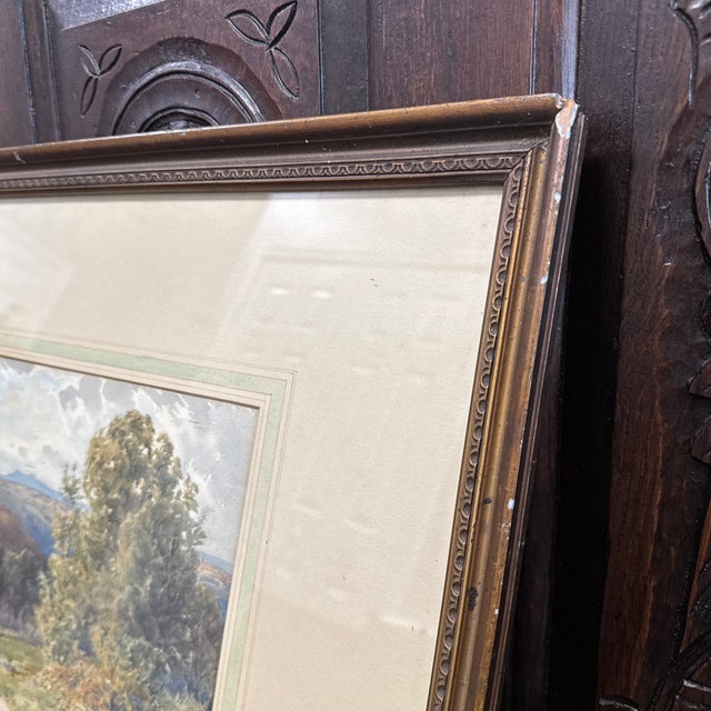 Antique English Landscape Watercolor For Sale - Image 4 of 11