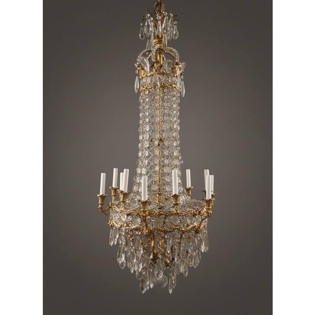 1900 Caldwell Crystal and Bronze Chandelier With 12 Lights For Sale - Image 12 of 12