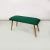Gold Mid-Century Green Fabric Bench, 1960s For Sale - Image 8 of 12