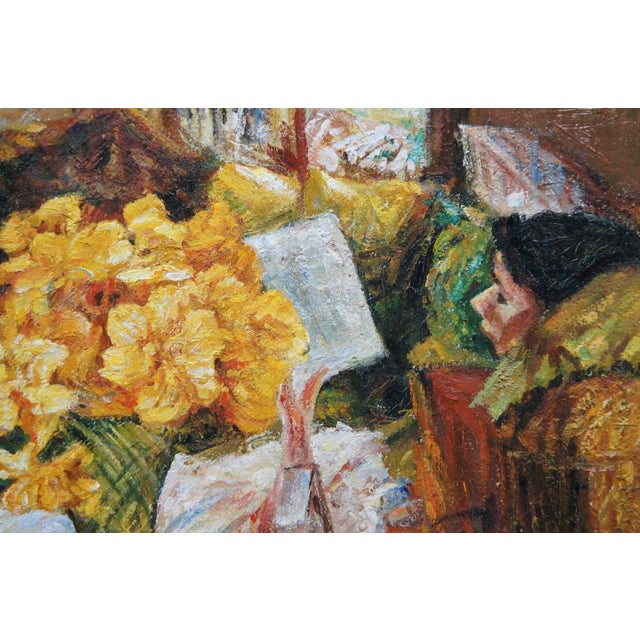 The Room of Flowers Impressionist Oil Painting After Frederick Childe Hassam 43" For Sale - Image 12 of 12
