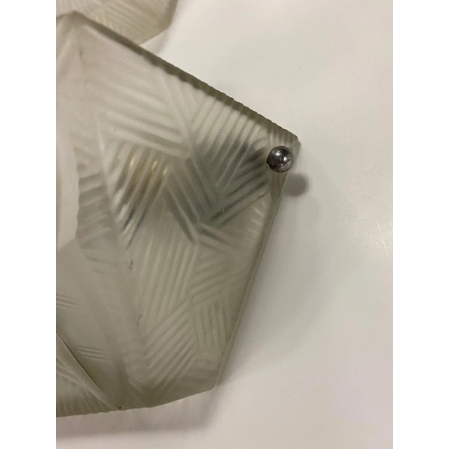 Silver Pair of 1920s French Art Deco Geometric Sconces Signed by Noverdy For Sale - Image 8 of 12