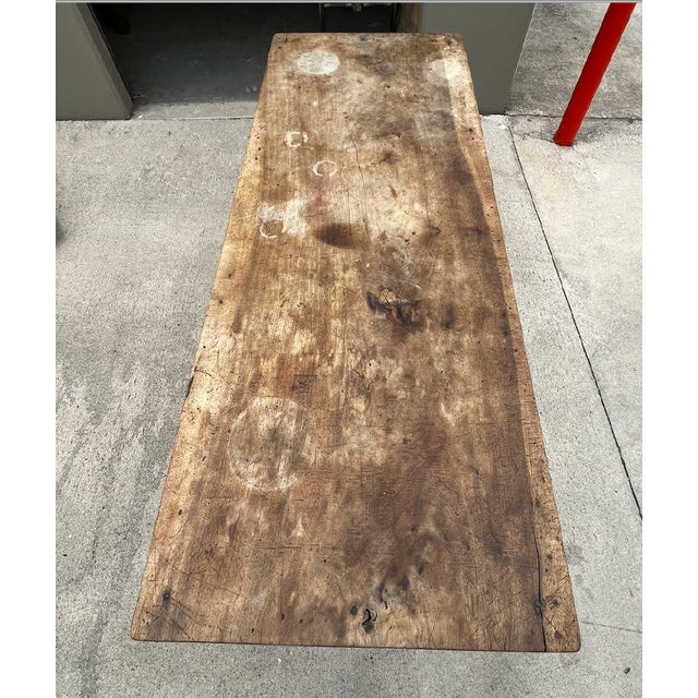 19th-Century Spanish Baroque Style Trestle Work Table / Dining Table For Sale - Image 4 of 18