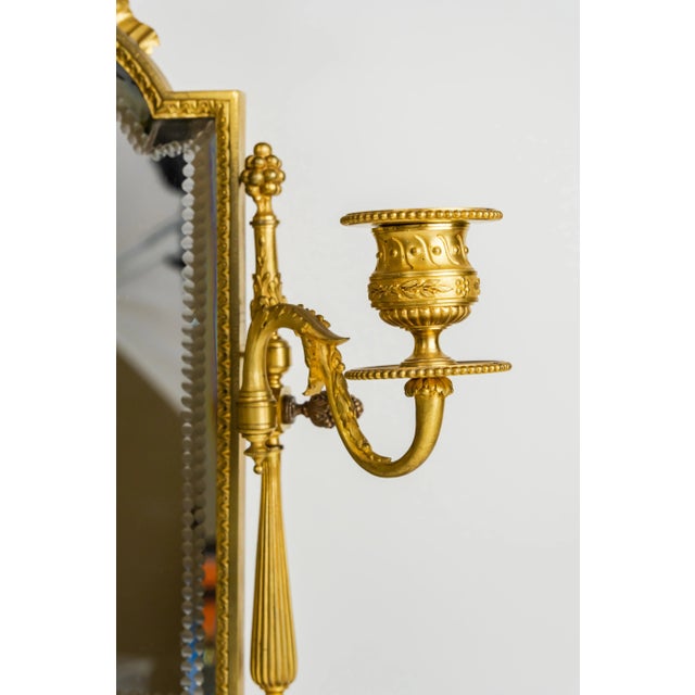 French Magnificent Gilt Bronze Mirror Mounted on Malachite Base by Giroux For Sale - Image 3 of 5