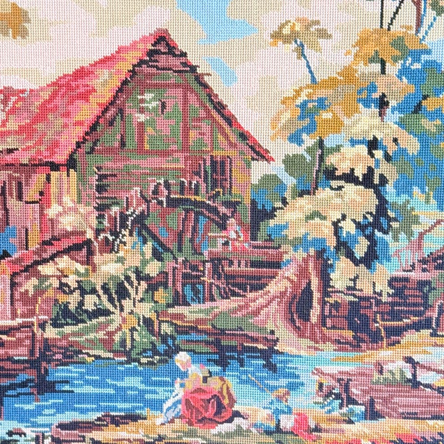 A richly executed needlepoint after the pastoral compositions of François Boucher (1703–1770), the celebrated French...