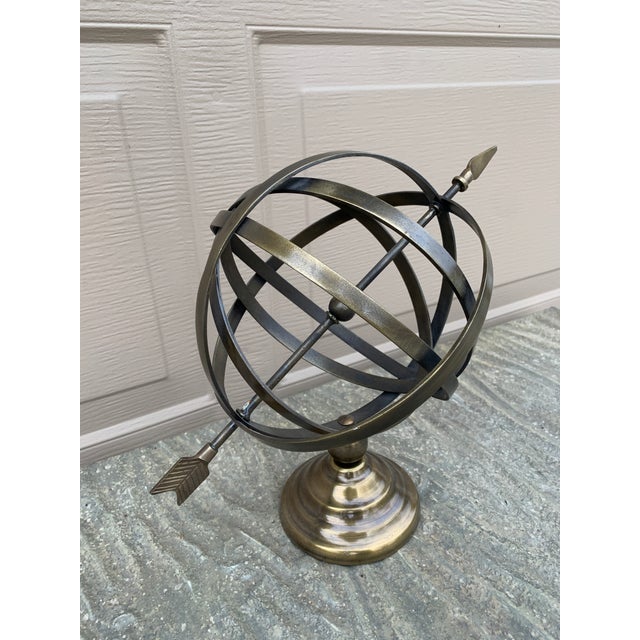 French Country Late 20th Century French Country Brass Garden Armillary Sundial For Sale - Image 3 of 11
