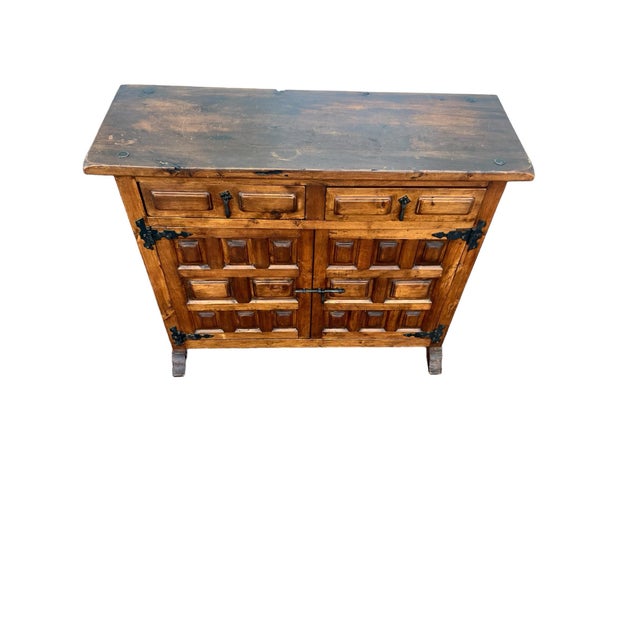 20th Century Baroque Style Carved Buffet With Two Drawers For Sale - Image 4 of 12