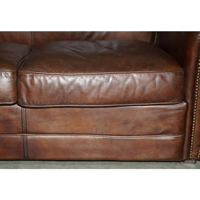Vintage Chesterfield Sofa in Brown Leather from Halo For Sale - Image 11 of 17