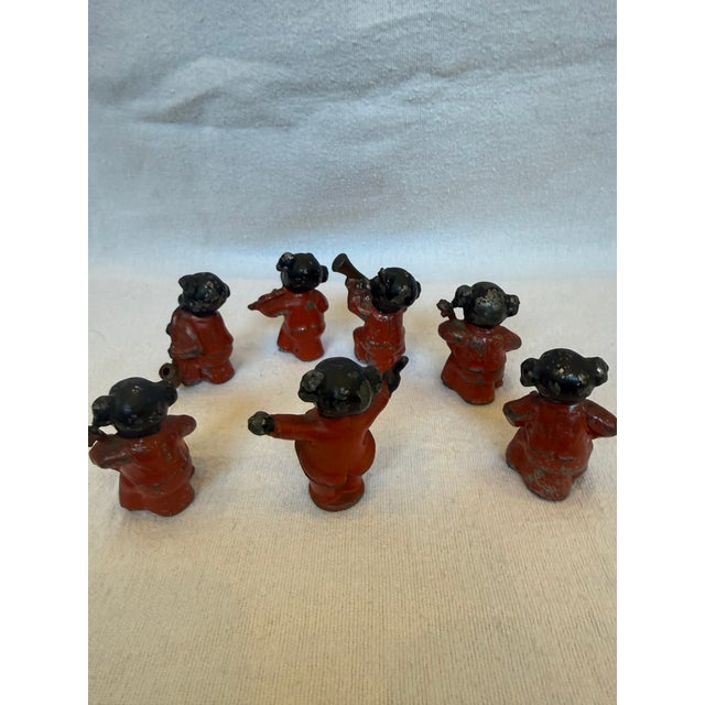 Turn of the Century Cast Iron Black 7 Piece Marching Band.