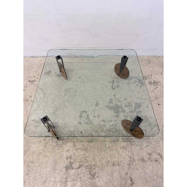 Postmodern Glass Coffee Table on Wheels After Gae Aulenti, 1990s For Sale - Image 12 of 13