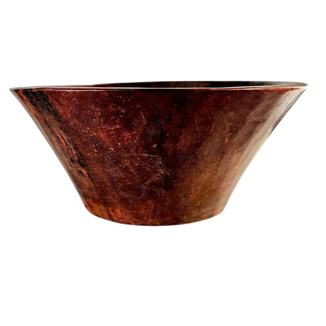Late 20th Century Large Primitive Bowl Hand Hewn Teak Centerpiece Wood Bowl 17" For Sale - Image 5 of 7