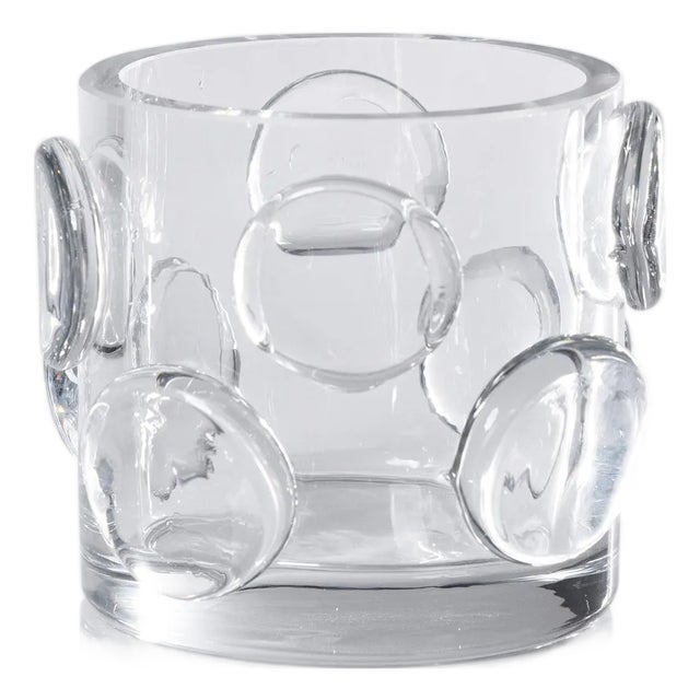 Celeste Clear Glass Candle Holder, 4.25" x 4" For Sale