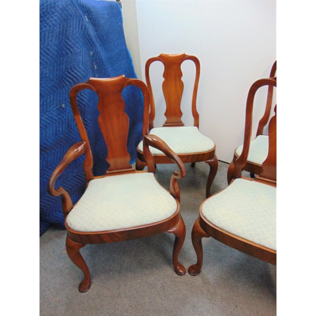 Queen Anne Queen Anne Style Solid Mahogany Dining Chairs - Set of 8 For Sale - Image 3 of 12
