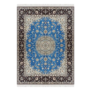 Hand-Knotted Nain Rug in Silk and Virgin Wool by Habibian For Sale