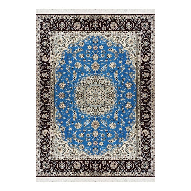 Hand-Knotted Nain Rug in Silk and Virgin Wool by Habibian For Sale