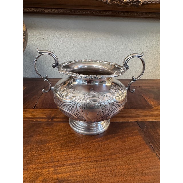 Antique Victorian Silver-Plate Assembled Tea and Coffee Service, Set of 5 For Sale - Image 4 of 11