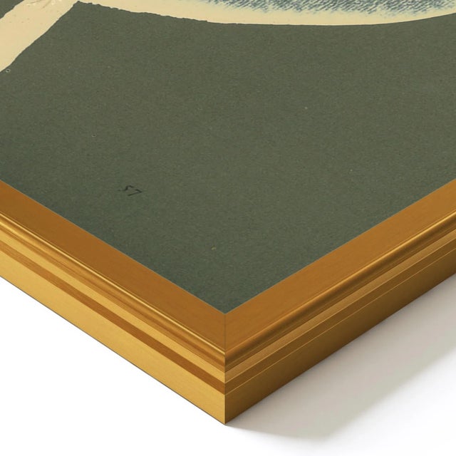 Contemporary Lion and Elephant Diptych Prints by Virginia Chamlee in Gold Frames, XS, Set of 2 For Sale - Image 3 of 3