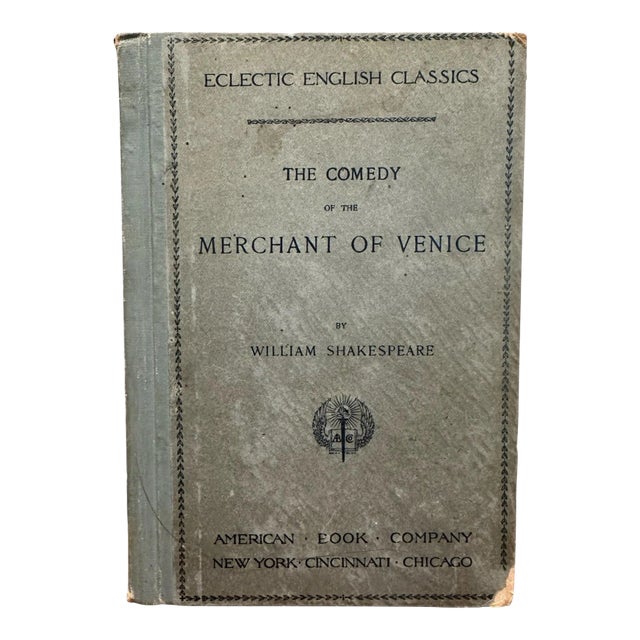 Antique 1893 Hardcover Book the Comedy of the Merchant of Venice by William Shakespeare Eclectic English Classics Published by American Book Company For Sale