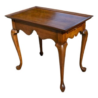 Vintage Pennsylvania House Mahogany Queen Anne Style Tea Table W/Pull-Outs For Sale