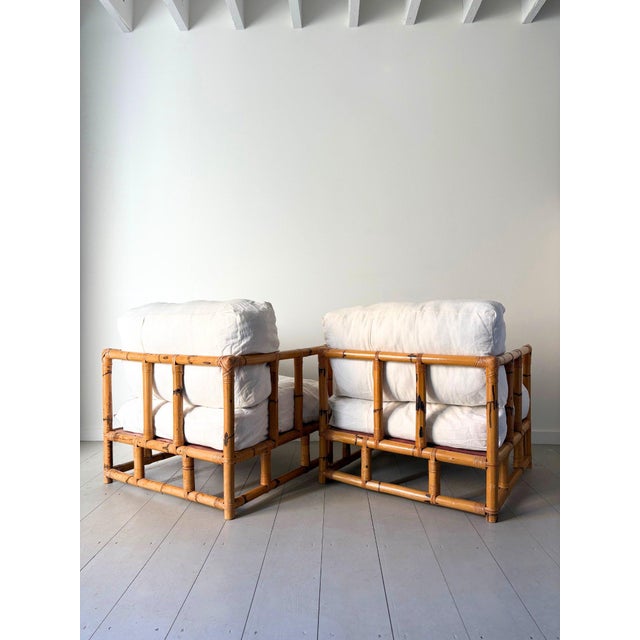 Mid-Century Modern Bamboo Lounge Chairs from Vivai Del Sud, 1960, Set of 2 For Sale - Image 3 of 12