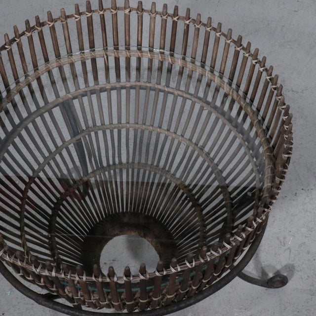 Brutalist 1950's Franco Albini Fish Trap Basket Side Table For Sale - Image 3 of 11