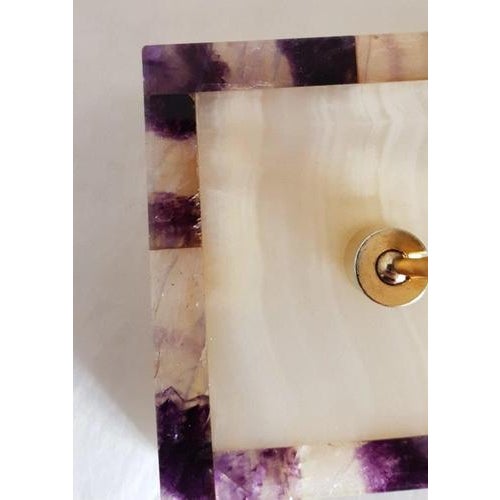 Vintage British Blue John & Onyx Pen Stand and Paperweight, 1970s For Sale - Image 4 of 12