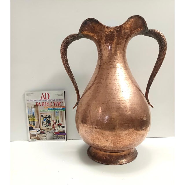 Embossed Copper Amphora Umbrella Stand by Egidio Casagrande, Italy, 1940s For Sale - Image 4 of 14