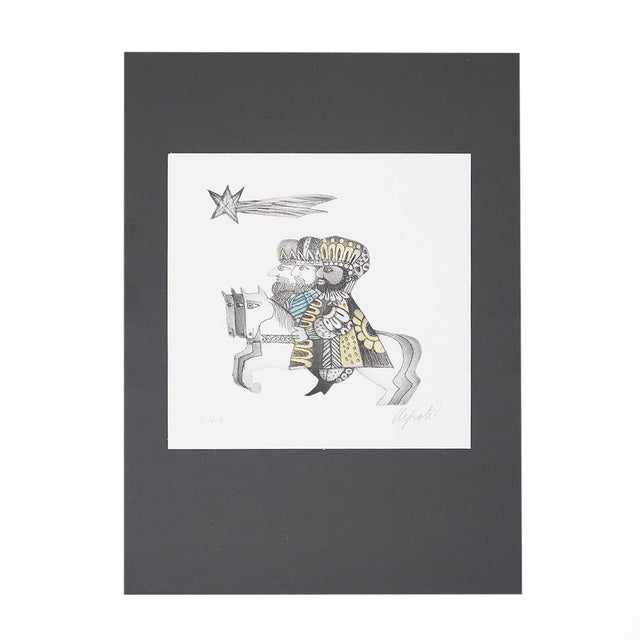 Emanuele Luzzati, The Three Wise Men, 1980s, Colour Screen Print For Sale - Image 13 of 13
