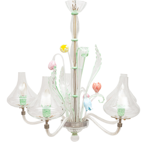 Murano Glass 5-Light Chandelier, 1970s