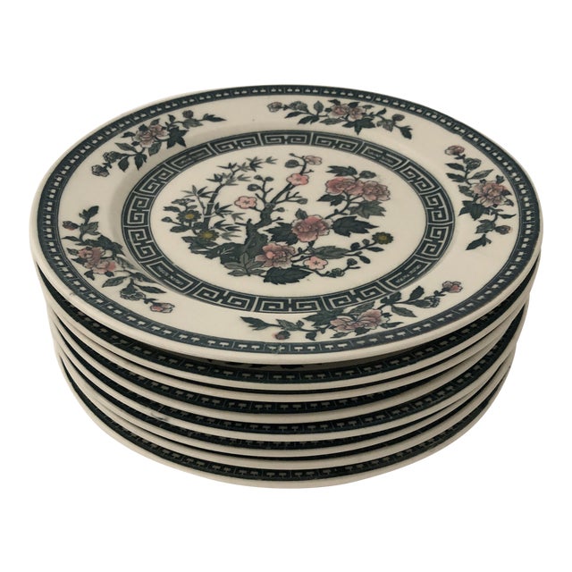 Floral Greek Key Design Dinner Plates S8 Chairish