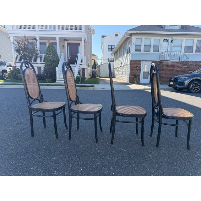 Vintage Thonet Style Dining Chairs (4) For Sale - Image 10 of 12
