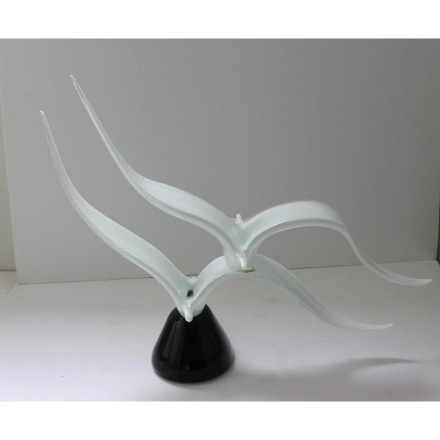 Glass Soaring Birds Sculpture Licio Zanetti Murano Glass For Sale - Image 7 of 11
