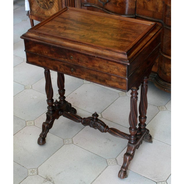 Vintage Classic French Mahogany Sewing Desk For Sale - Image 18 of 18
