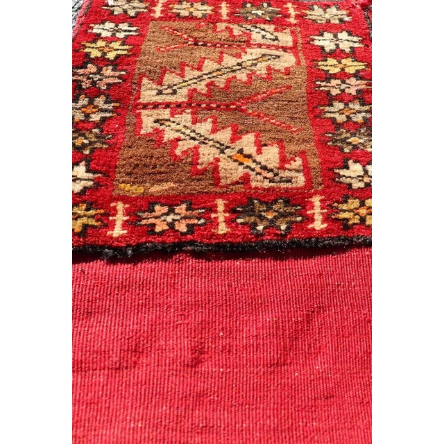 Turkish Pair of Antique Turkish Sampler Rugs With Coral, Yellow and Brown Colors For Sale - Image 3 of 12