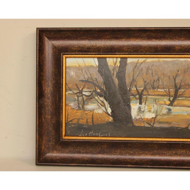 Luo Hong Impressionist Style Oil Painting, Late Fall Landscape For Sale In Philadelphia - Image 6 of 12