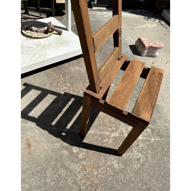 Brown Small Vintage Wooden Collapsible Chair For Sale - Image 8 of 8
