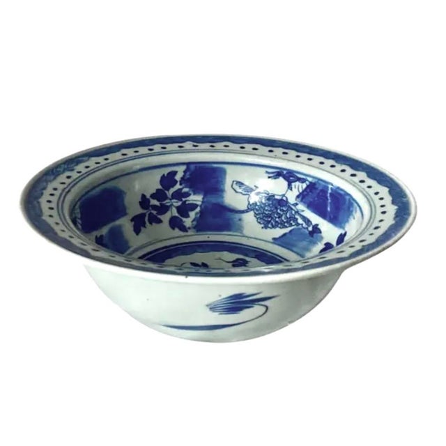 Chinese Canton Blue and White Porcelain Bowl For Sale - Image 10 of 10