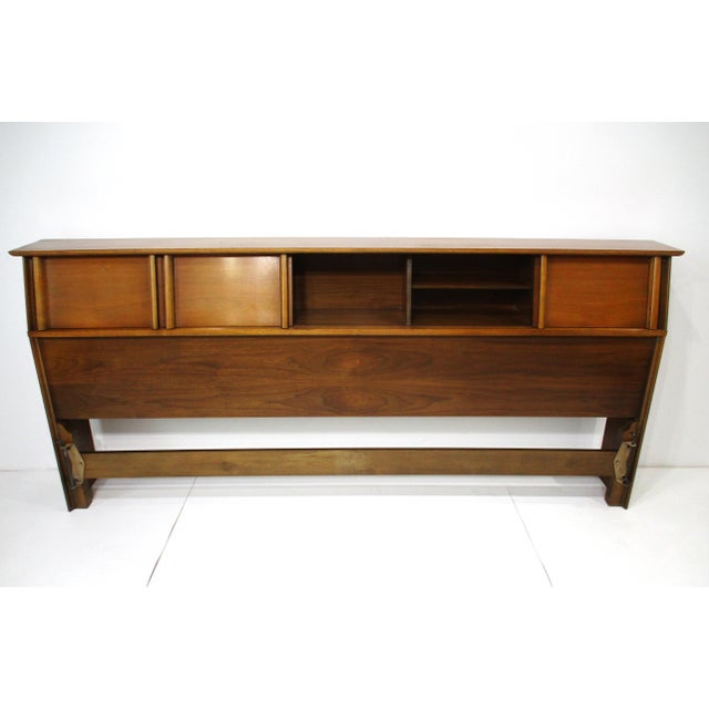 Mid 20th Century King Mid Century Walnut Headboard by Dixie Furniture For Sale - Image 5 of 16