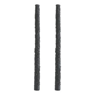 Flora Tapers, Set of 2 - Charcoal For Sale